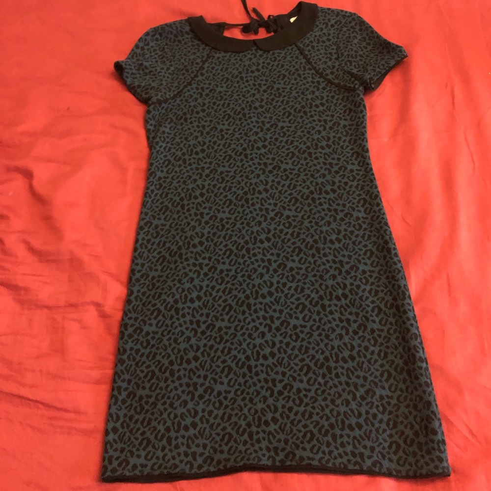 Urban Outfitters Green Leopard Print Mini Dress